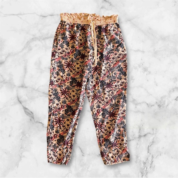 Scotch & Soda Floral Print Track Pants, Size L elastic Waist tie pull on - Picture 2 of 16
